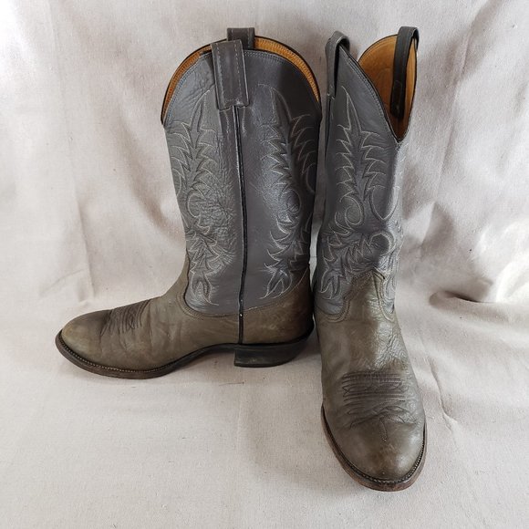 Nocona Other - Vintage Nocona Gray Leather Cowboy Western Boots